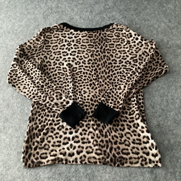 Betsey Johnson Animal Print Cheetah Pullover Long Sleeve Size M Top. - Picture 6 of 12